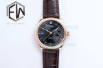 EW Factory Swiss 3165 Replica Rolex Cellini Date 39 Black Dial Brown Strap Watch